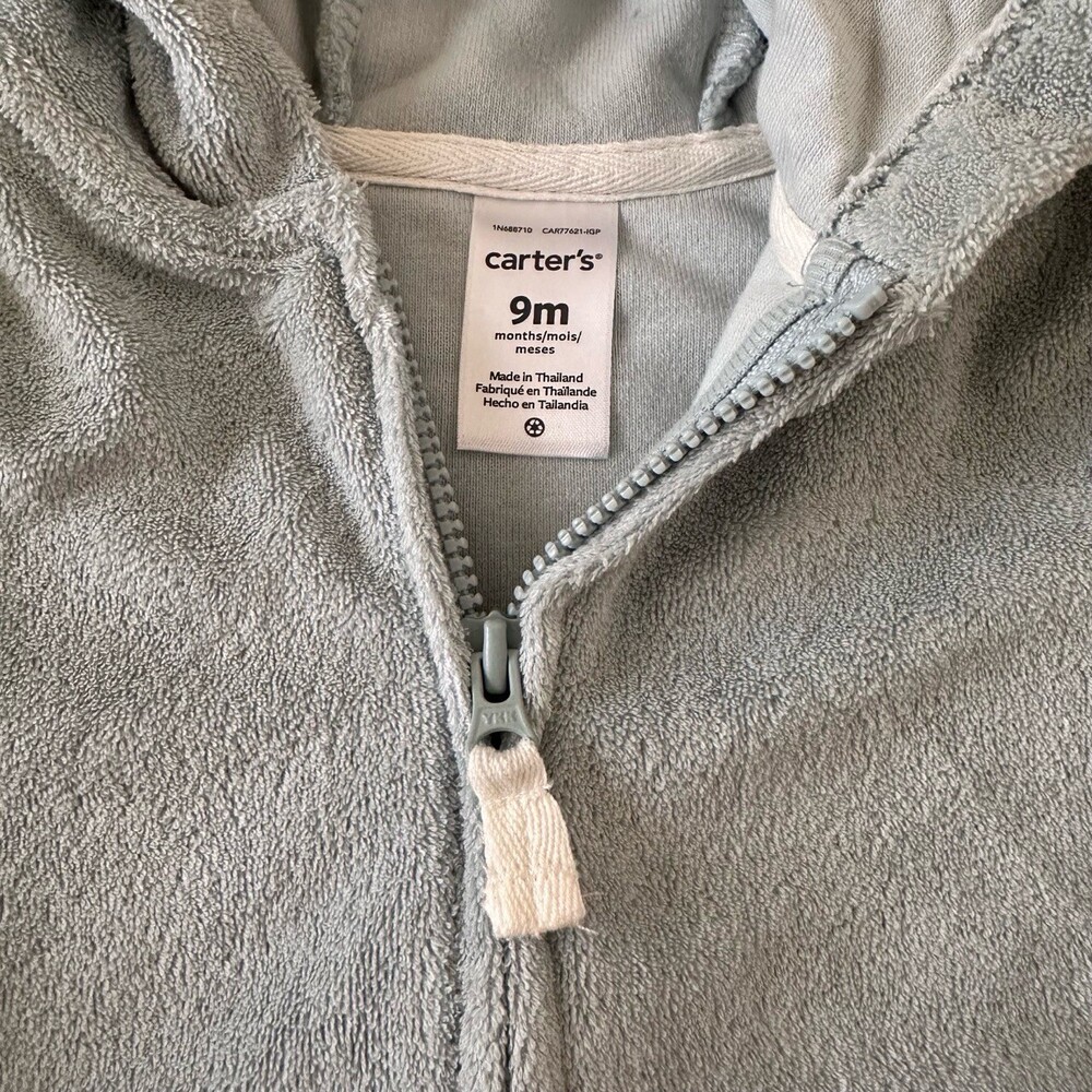 NWT Carters Pastel Green 3Piece Set Hooded Jacket Bear Face Bodysuit Pants Sz 9M - Picture 9 of 11